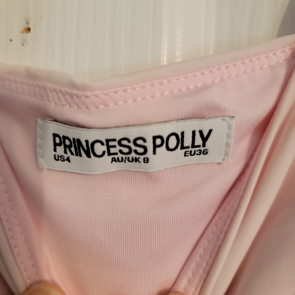 Princess Poly Light Pink Fitted Ruched Super Soft Tank - Picture 2 of 3